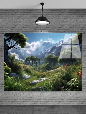 Beta Moda Hub Dağ Manzarası Cam Tablo