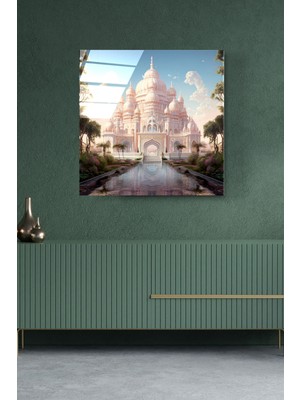 Beta Moda Hub Tac Mahal Cam Tablo, Dekoratif Cam Tablo
