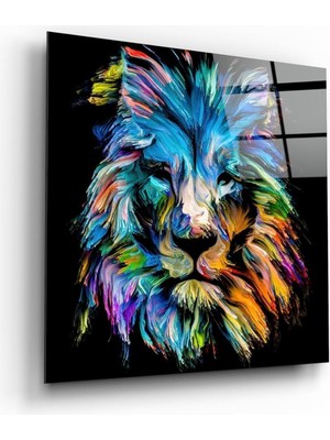 Beta Moda Hub Mavi Aslan Kuşağı Cam Tablo | Hediyelik, Dekoratif, Ofis, Mutfak