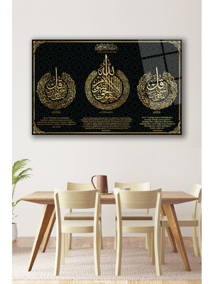 Beta Moda Hub Ayetel Kürsi Felak Nas Cam Tablo,dini Islami Modern Ev Ofis Salon Duvar Dekoru,hediyelik Tablo Dekor