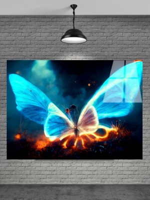 Beta Moda Hub 3D Kelebek Cam Tablo Ev Dekorasyon,balkon Dekorasyonu,dekoratif,duvar Tablo,mutfak Tablo