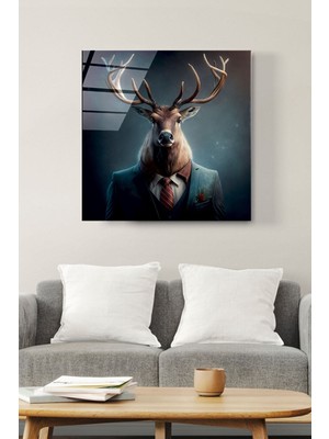 Beta Moda Hub Geyik Cam Tablo, Dekoratif Cam Tablo