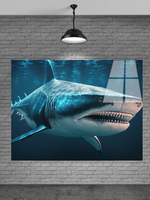 Beta Moda Hub Köpek Balığı Cam Tablo Ev Dekorasyon,balkon Dekorasyonu,dekoratif,duvar Tablo,mutfak Tablo