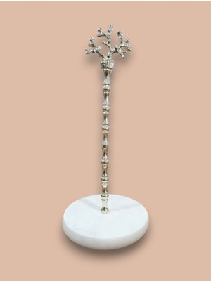 Faralya Home Doğal Mermer 14 cm Kağıt Havluluk Gümüş Mercan