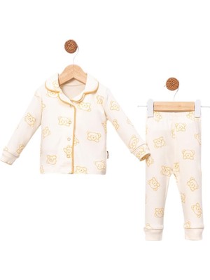 Celira Hkursat Bbc Sarı Lüks Çıtçıtlı Kız Bebe Pijama Takımı