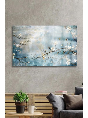 Beta Moda Hub Yeni Açan Ağaçtaki Çiçekler Lüks Kırılmaz Cam Tablo 4mm Ev Iş Yeri Ofis Hediyesi Tablo