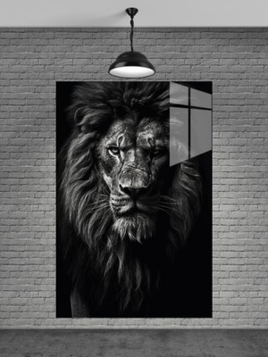 Beta Moda Hub Siyah Aslan Cam Tablo Ev Dekorasyon,balkon Dekorasyonu,dekoratif,duvar Tablo,mutfak Tablo