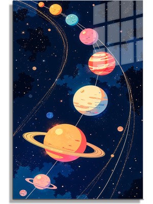 Beta Moda Hub Space/uzay Yapay Zeka Özel Tasarım Cam Tablo Ofis, Mutfak Çocuk Odası, Salon 20