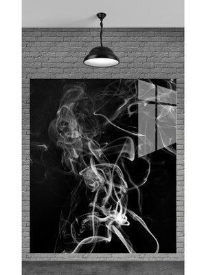 Beta Moda Hub Muhteşem Beyaz Dumanalr Temperli Cam Üzerine Tablo Sevgilinize Yılbaşı Hediye