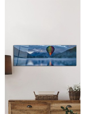 Beta Moda Hub Sıcak Hava Balonu Yansıması Panorama Cam Tablo, Darbelere Dayanıklı Kırılmaz Temperli