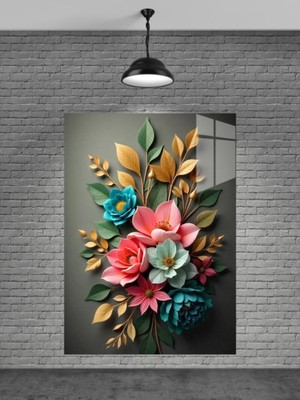 Beta Moda Hub Çiçek Cam Tablosu Ev Dekorasyon,balkon Dekorasyonu,dekoratif,duvar Tablo,mutfak Tablo,hediyelik