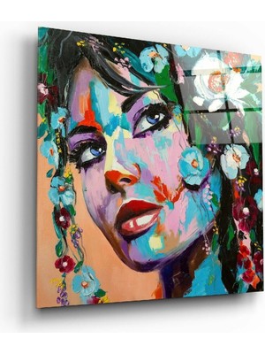 Beta Moda Hub Çiçekli Kadın Cam Tablo