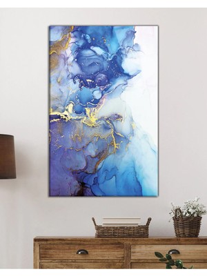 Beta Moda Hub Maviden Beyaza Geçiş Cam Tablo, Darbelere Dayanıklı Kırılmaz Temperli