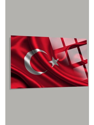 Beta Moda Hub Türk Bayrağı 6 Ev Ofis Okul Için 4mm Kırılmaz Temperli Yüksek Çözünürlüklü Cam Tablo