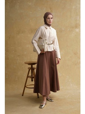 Armine Korsajlı Etek Camel