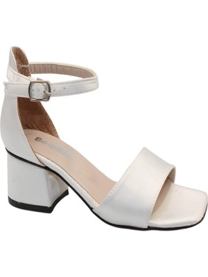 Celira Hkursat Bej Saten Kız Çocuk Topuklu Sandalet Ayakkabı