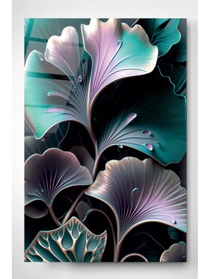 Beta Moda Hub Leaf Art Cam Tablo, Dekoratif Cam Tablo