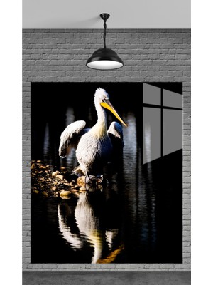 Beta Moda Hub Muhteşem Kuğu Görseli Temperli Cam Üzerine Tablo Sevgilinize Yılbaşı Hediye