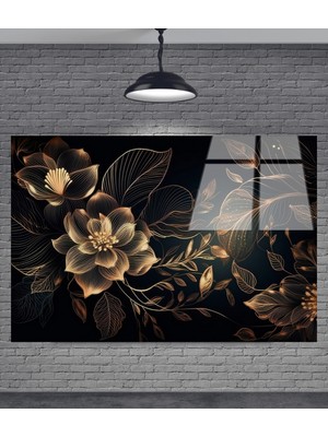 Beta Moda Hub Çiçek Dekoratif Temperli Cam Tablo