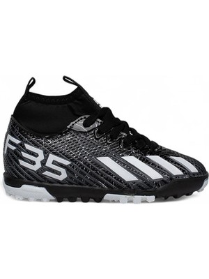 Celira Hkursat Bys Siyah Beyaz Erkek Çocuk Çoraplı Halısaha Ayakkabı