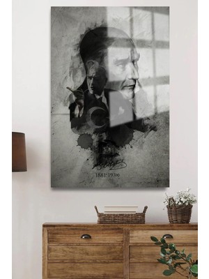 Beta Moda Hub Ultra Yüksek Çözünürlüklü Atatürk Tablosu 4mm Kırılmaz Cam Tablo Ev, Salon, Hediyesi