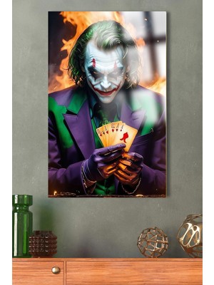 Beta Moda Hub Joker Harika Kartlı Tasarım Kırılmaz Lüks Cam Tablo Ultra Canlı Renkler Ev, Iş Yeri, Ofis Hediyesi