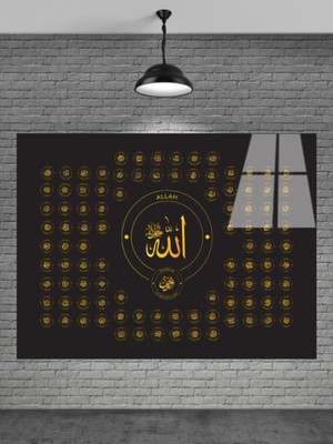 Beta Moda Hub Allahın 99 Ismi Cam Tablo Ev Dekorasyon,balkon Dekorasyonu,dekoratif,duvar Tablo,mutfak Tablo