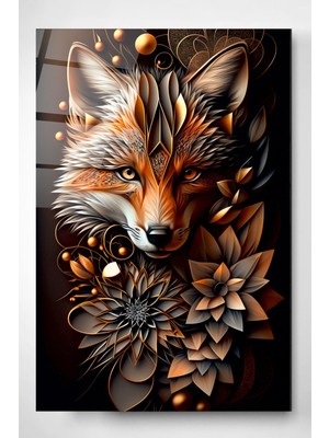 Beta Moda Hub Tilki Cam Tablo, Dekoratif Cam Tablo