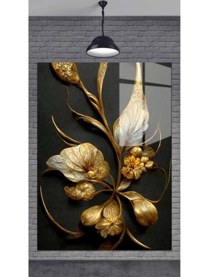 Beta Moda Hub Çiçek Dekoratif Temperli Cam Tablo