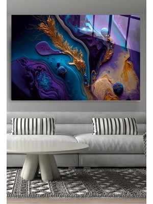 Beta Moda Hub Soyut Cam Tablo, Dekoratif Cam Tablo