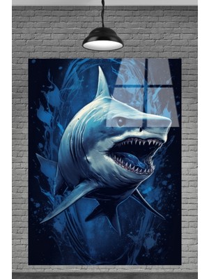 Beta Moda Hub Metacam 3D Köpek Balığı Cam Tablosu