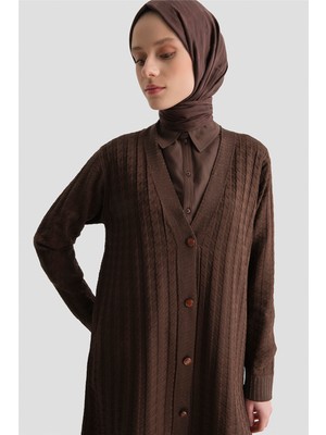 Armine Triko Ceket 25KD5094 Kahve