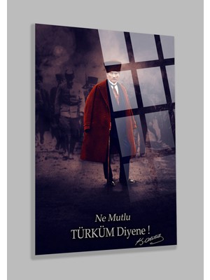 Beta Moda Hub Ultra Yüksek Çözünürlüklü Atatürk Tablosu 4mm Kırılmaz Cam Tablo Ev, Salon, Hediyesi