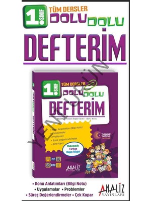 Analiz Yayınları 1 Sınıf Dolu Dolu Defterim