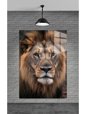 Beta Moda Hub Tek Aslan Cam Tablo Ev Dekorasyon,balkon Dekorasyonu,dekoratif,duvar Tablo,mutfak Tablo