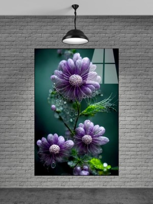 Beta Moda Hub Mor Çiçek Cam Tablo Ev Dekorasyon,balkon Dekorasyonu,dekoratif,duvar Tablo,mutfak Tablo