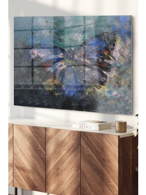 Beta Moda Hub Renkli Kelebek Çizimi |hayvan Temalı Cam Tablo | Dekoratif Cam Tablo | 50X70 cm