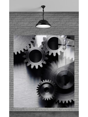 Beta Moda Hub Mekanzima Görseli Temperli Cam Üzerine Tablo Sevgilinize Yılbaşı Hediye