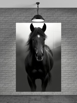 Beta Moda Hub Siyah At Cam Tablo Ev Dekorasyon,balkon Dekorasyonu,dekoratif,duvar Tablo,mutfak Tablo,hediyelik