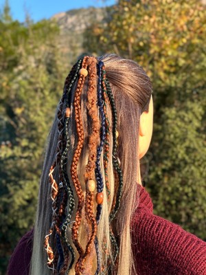 Afrika Örgülü Rasta Saç Tokası – El Yapımı Bohem Etnik Aksesuar