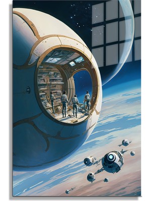 Beta Moda Hub Space/uzay Yapay Zeka Özel Tasarım Cam Tablo Ofis, Mutfak Çocuk Odası, Salon 204