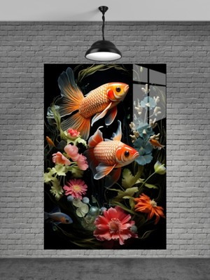 Beta Moda Hub Renkli Balıklar Cam Tablo Ev Dekorasyon,balkon Dekorasyonu,dekoratif,duvar Tablo,mutfak Tablo