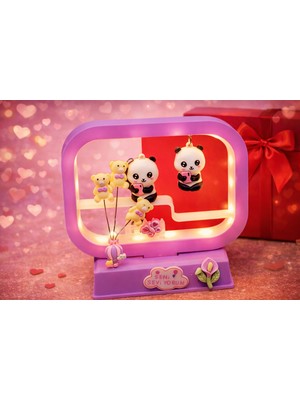 Müzikli ve Işıklı Dekoratif Sevimli Panda Figürü-Hediyelik-Özel Günler