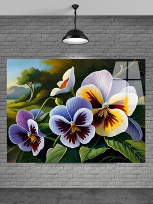 Beta Moda Hub Sevilen Çiçekler Cam Tablosu