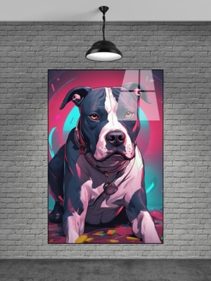 Beta Moda Hub Pitbull Köpeği Cam Tablo Ev Dekorasyon,balkon Dekorasyonu,dekoratif,duvar Tablo,mutfak Tablo