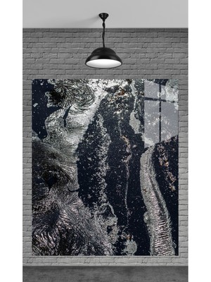 Beta Moda Hub Muhteşem Siyah Dekoratif Temperli Cam Üzerine Tablo Sevgilinize Yılbaşı Hediye