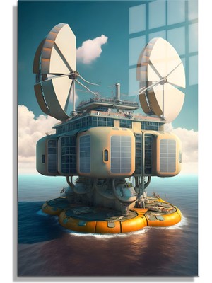 Beta Moda Hub Space/uzay Yapay Zeka Özel Tasarım Cam Tablo Ofis, Mutfak Çocuk Odası, Salon 06