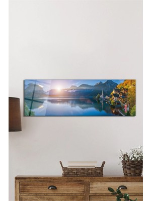 Beta Moda Hub Yansıma Doğa Manzarası Panorama Cam Tablo, Darbelere Dayanıklı Kırılmaz Temperli