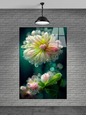 Beta Moda Hub Beyaz Çiçek Cam Tablo Ev Dekorasyon,balkon Dekorasyonu,dekoratif,duvar Tablo,mutfak Tablo