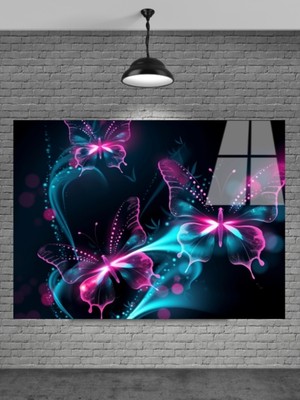 Beta Moda Hub 3D Kelebek Cam Tablo Ev Dekorasyon,balkon Dekorasyonu,dekoratif,duvar Tablo,mutfak Tablo